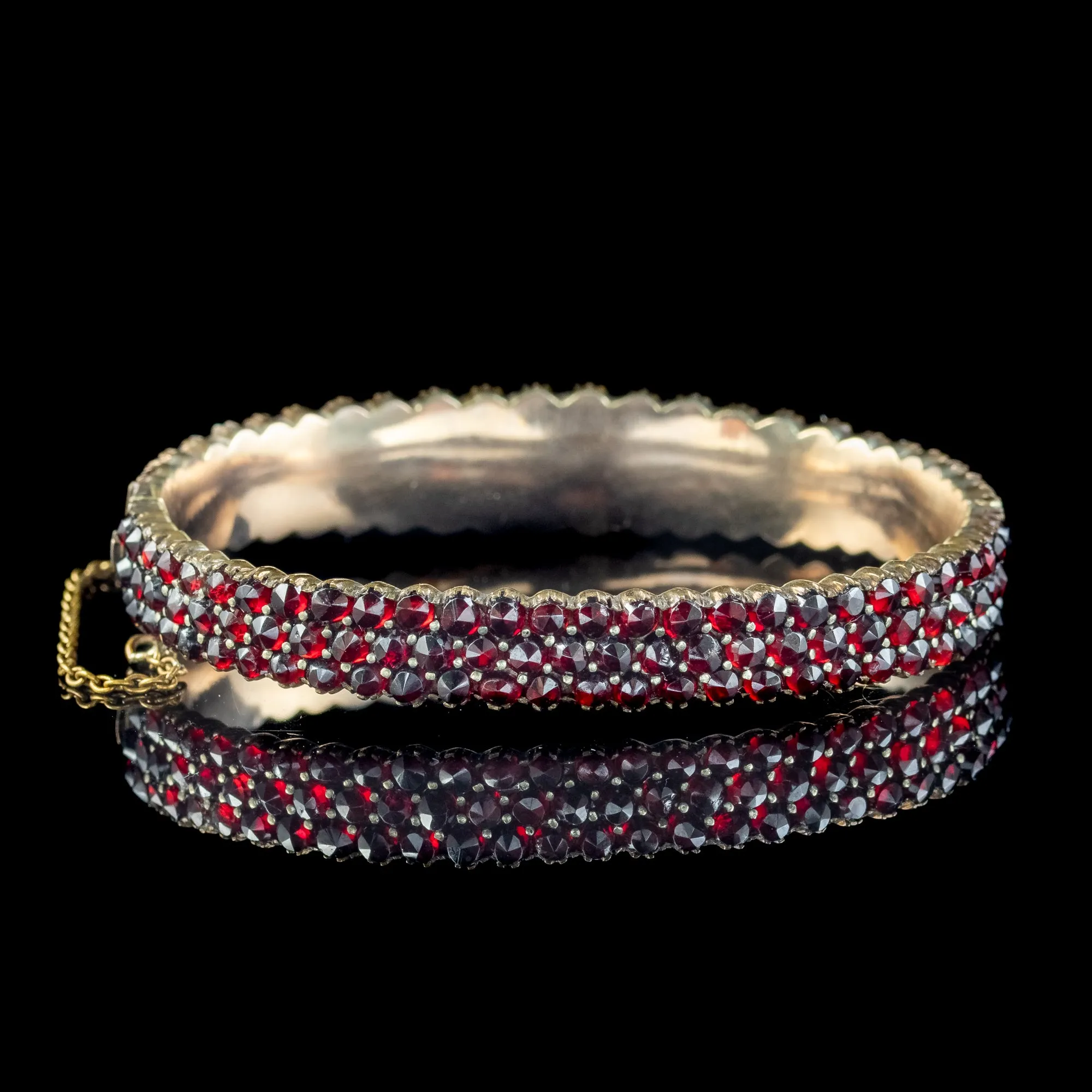 Antique Victorian Bohemian Garnet Bangle