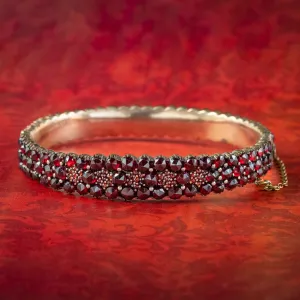 Antique Victorian Bohemian Garnet Bangle