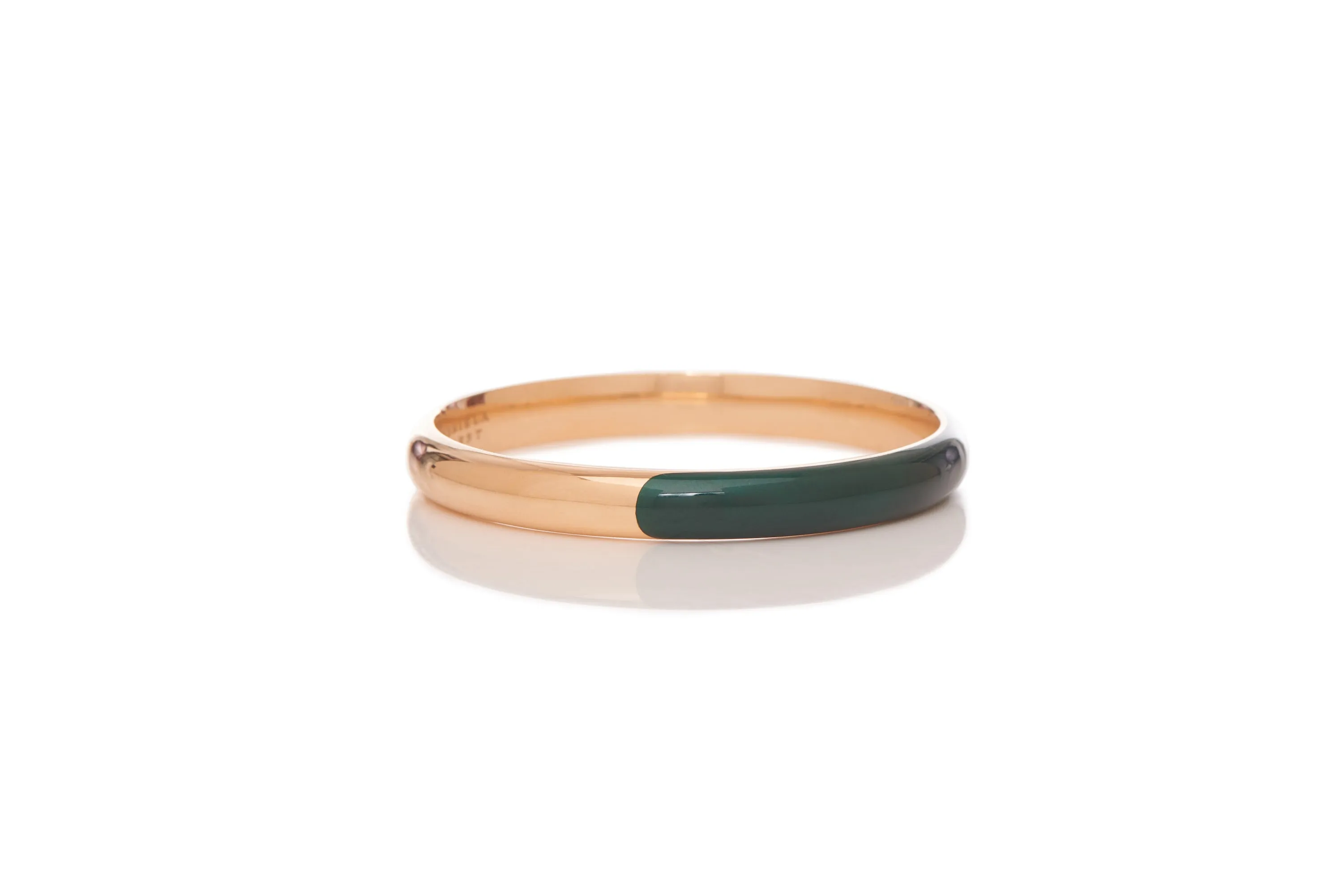 Bangle in 18K Rose Gold & Vitreous Green Enamel