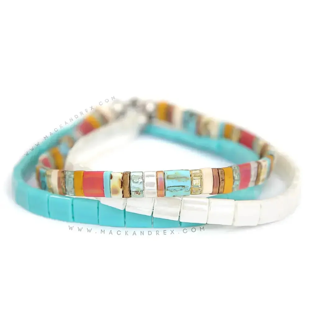 BEACH BUM - Tila Bead Bracelet Stack of 3