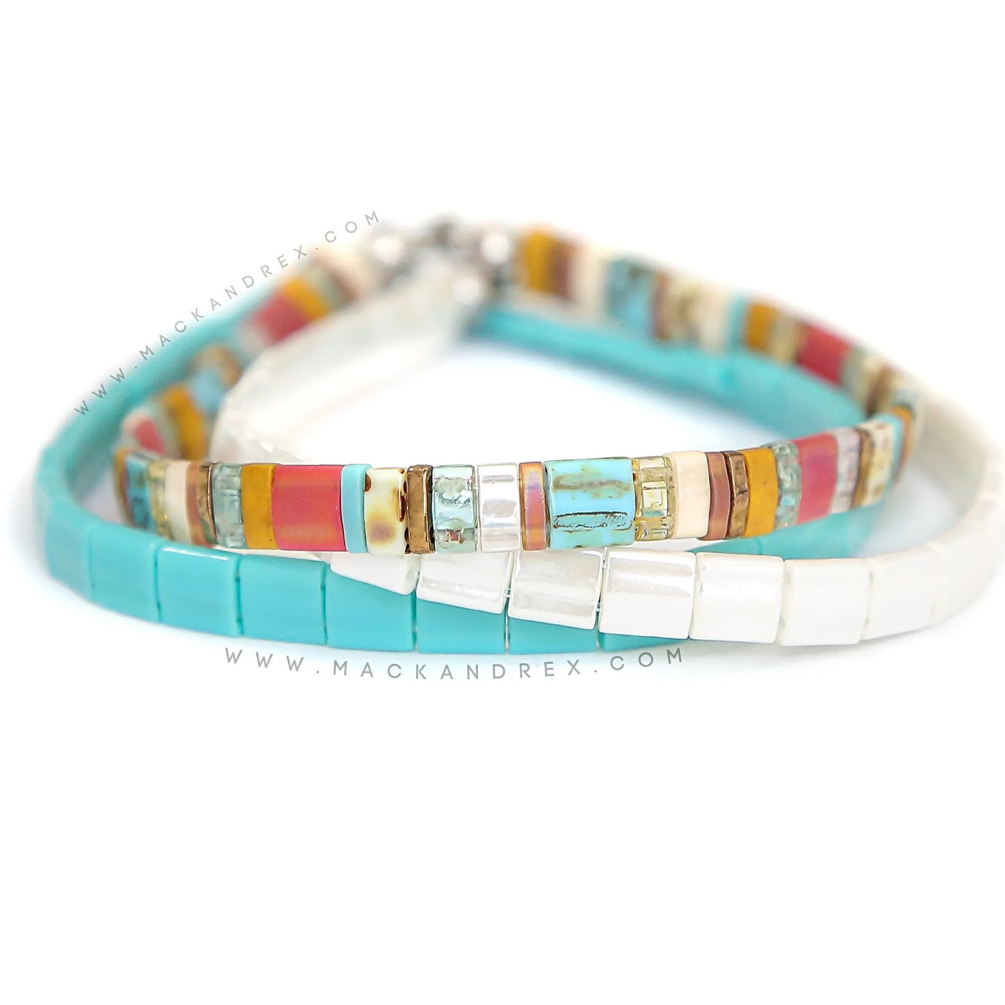 BEACH BUM - Tila Bead Bracelet Stack of 3