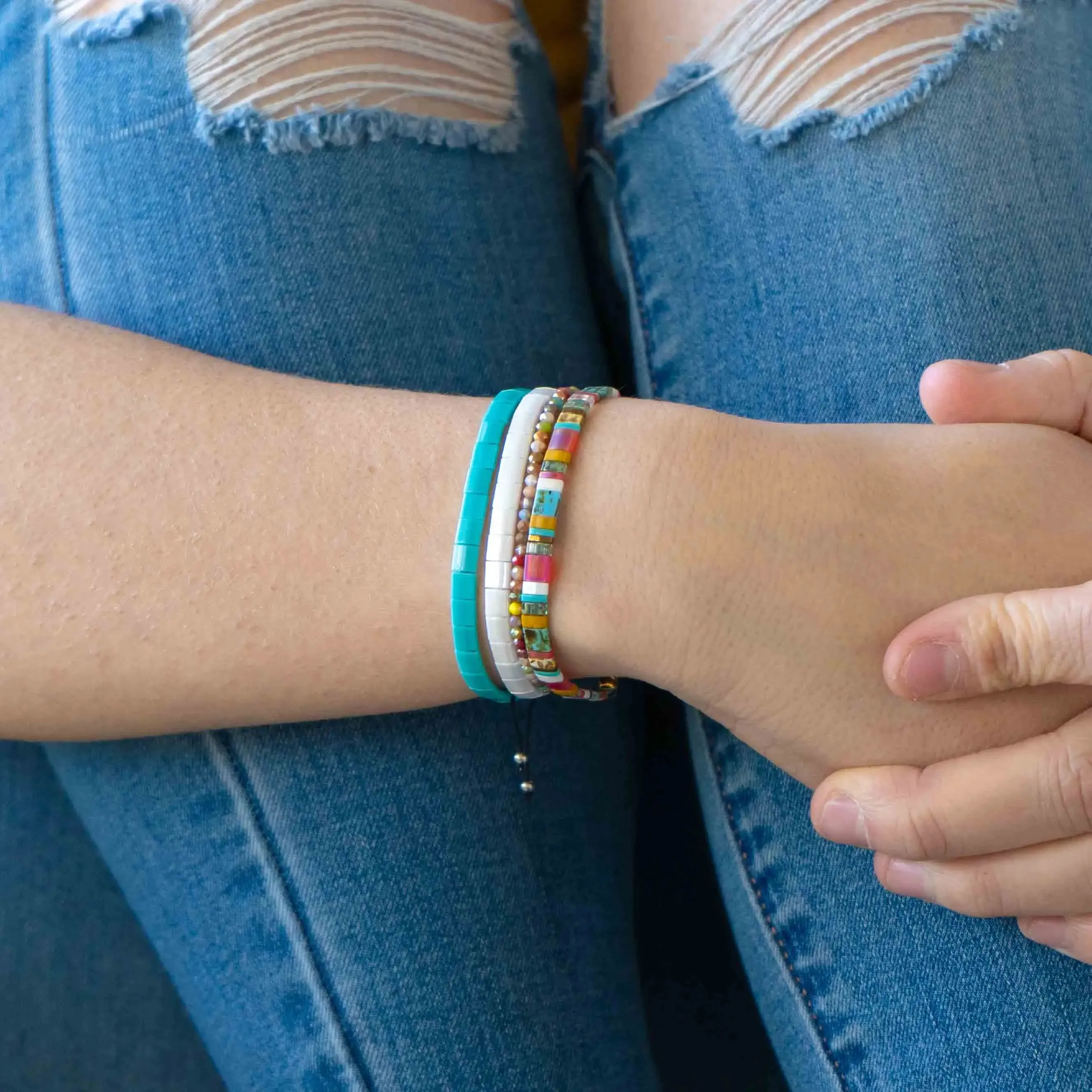 BEACH BUM - Tila Bead Bracelet Stack of 3