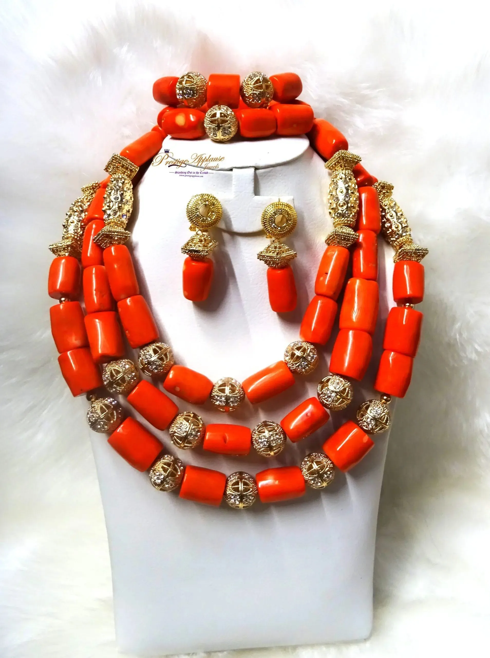 Beautiful Bold Coral Bridal wedding  Necklace African Coral Jewellery