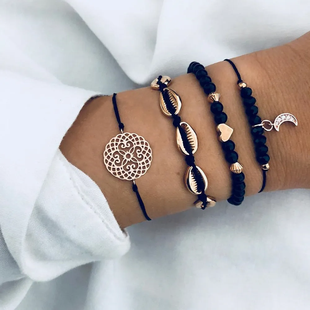 Bohemian Chain Beads Bracelets Set