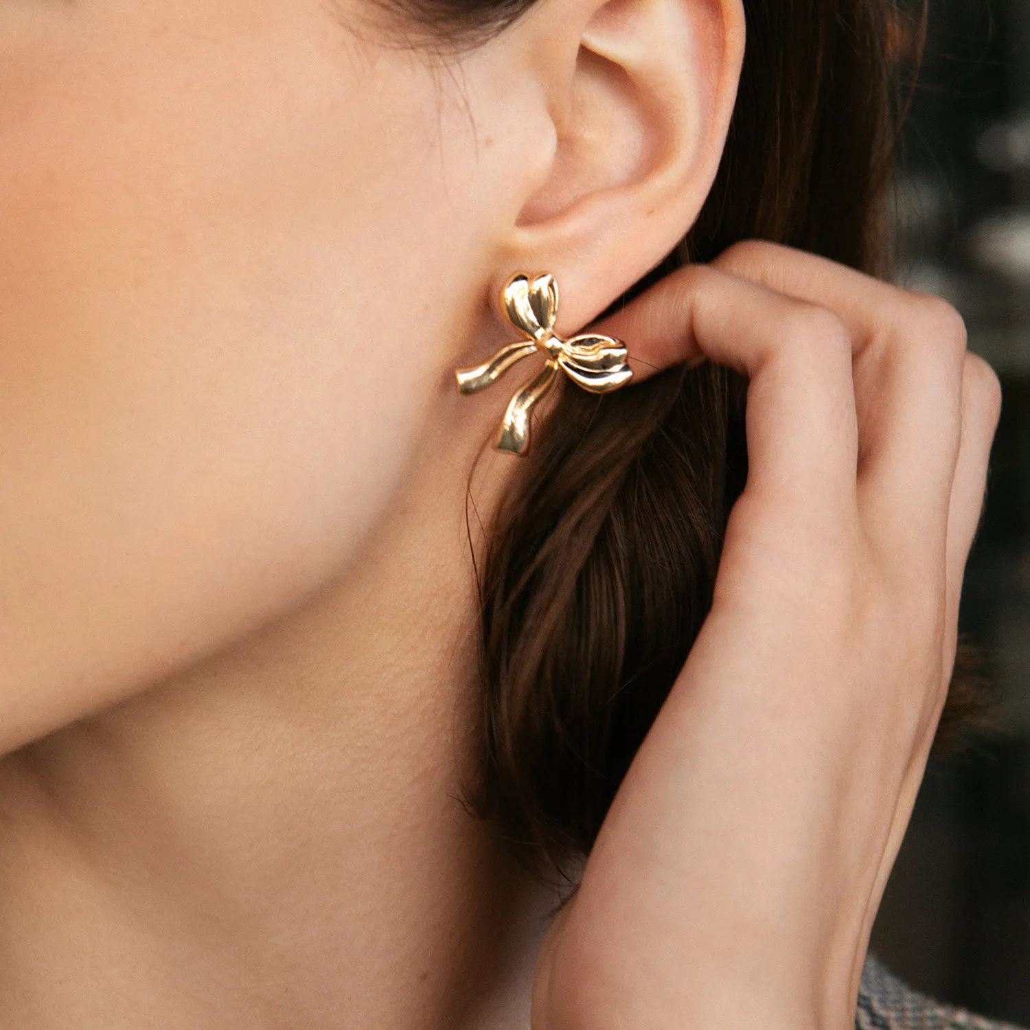 Bow Bold Earrings | Gold