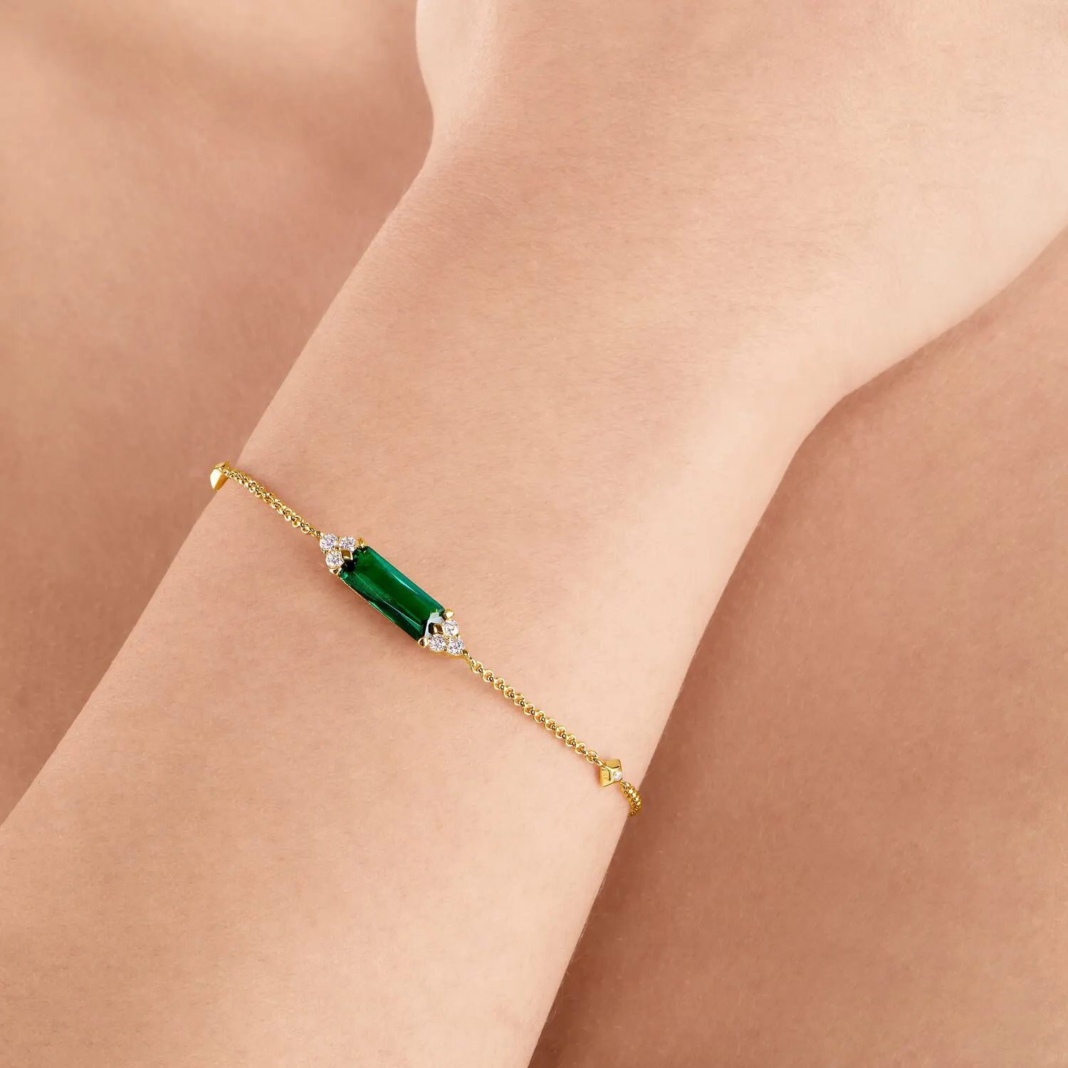 Bracelet Green Stone Gold