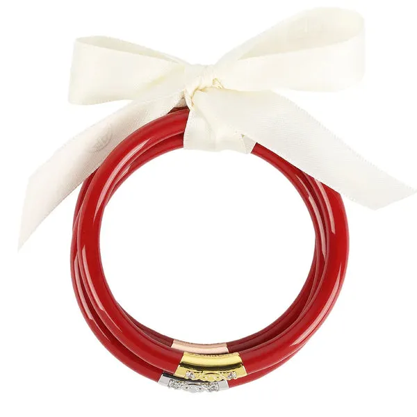 BuDhaGirl | Set of Three | Three Kings All Weather Bangles in Red