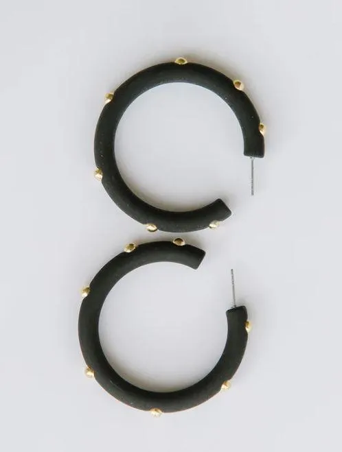 Candace Black Large Hoop