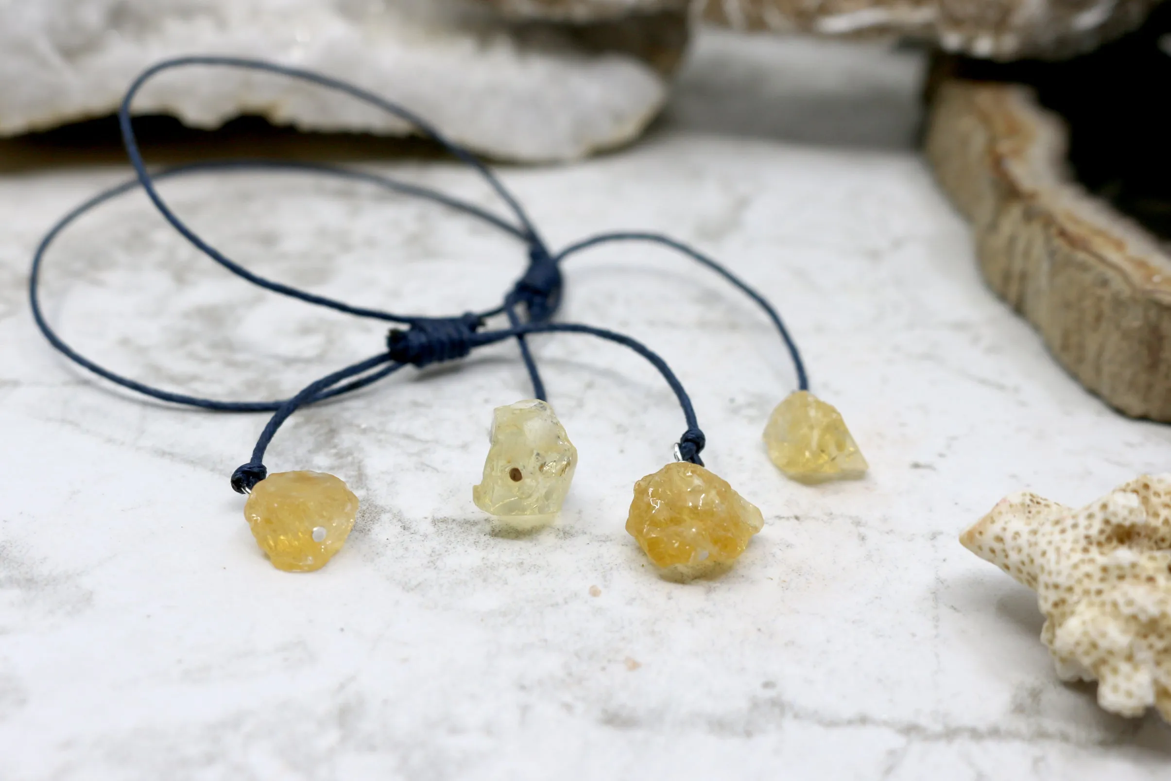 Carrick // Citrine Drop Cord Bracelet, Silver or Gold, Boho Bracelet // BH-B021