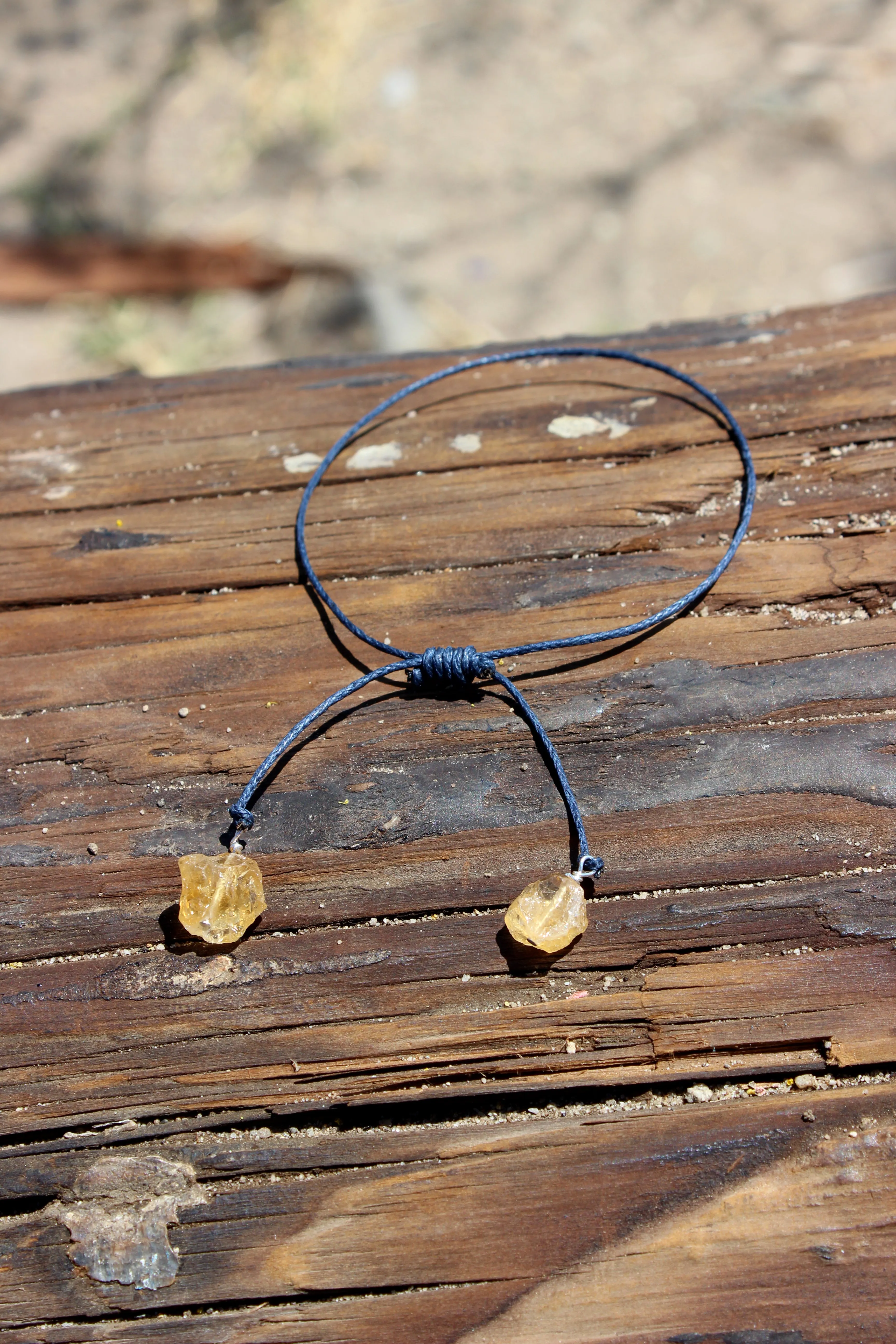 Carrick // Citrine Drop Cord Bracelet, Silver or Gold, Boho Bracelet // BH-B021