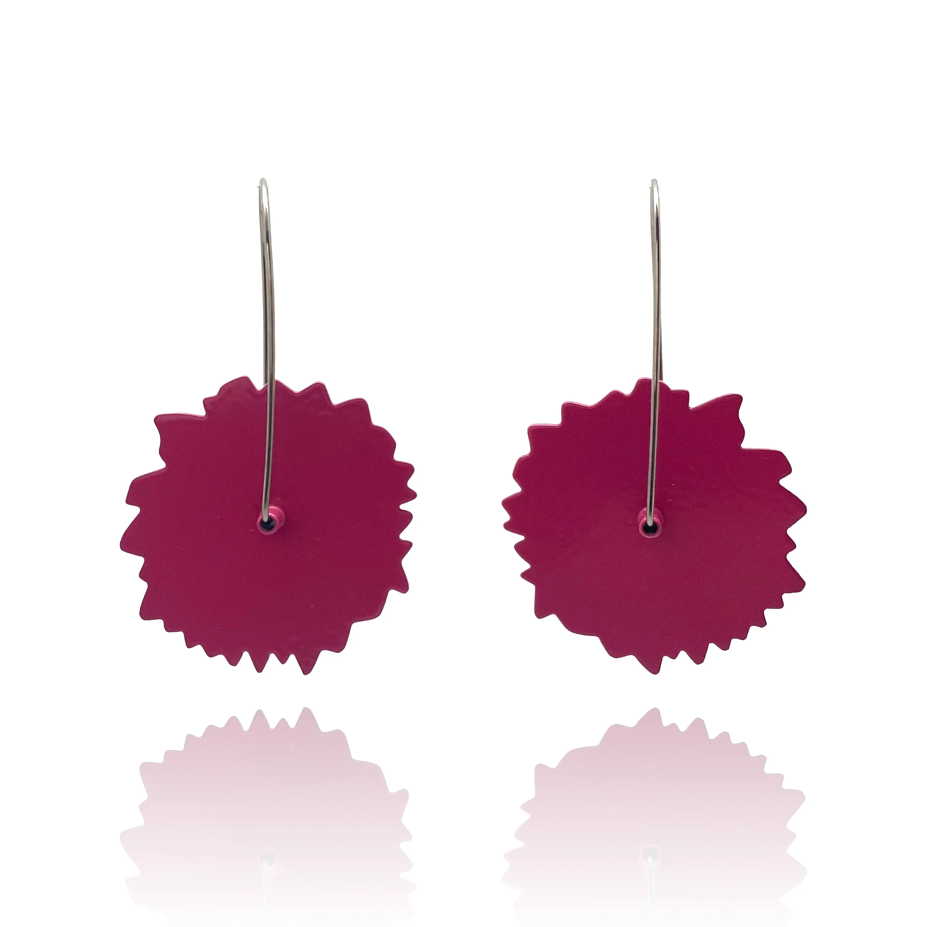 Coreopsis Flower Patch Earrings - Deep Pink