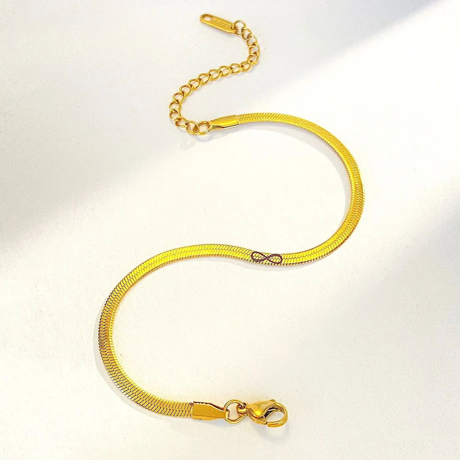 Couple Snake chain Infinity Bracelet Set (Pack of 2)