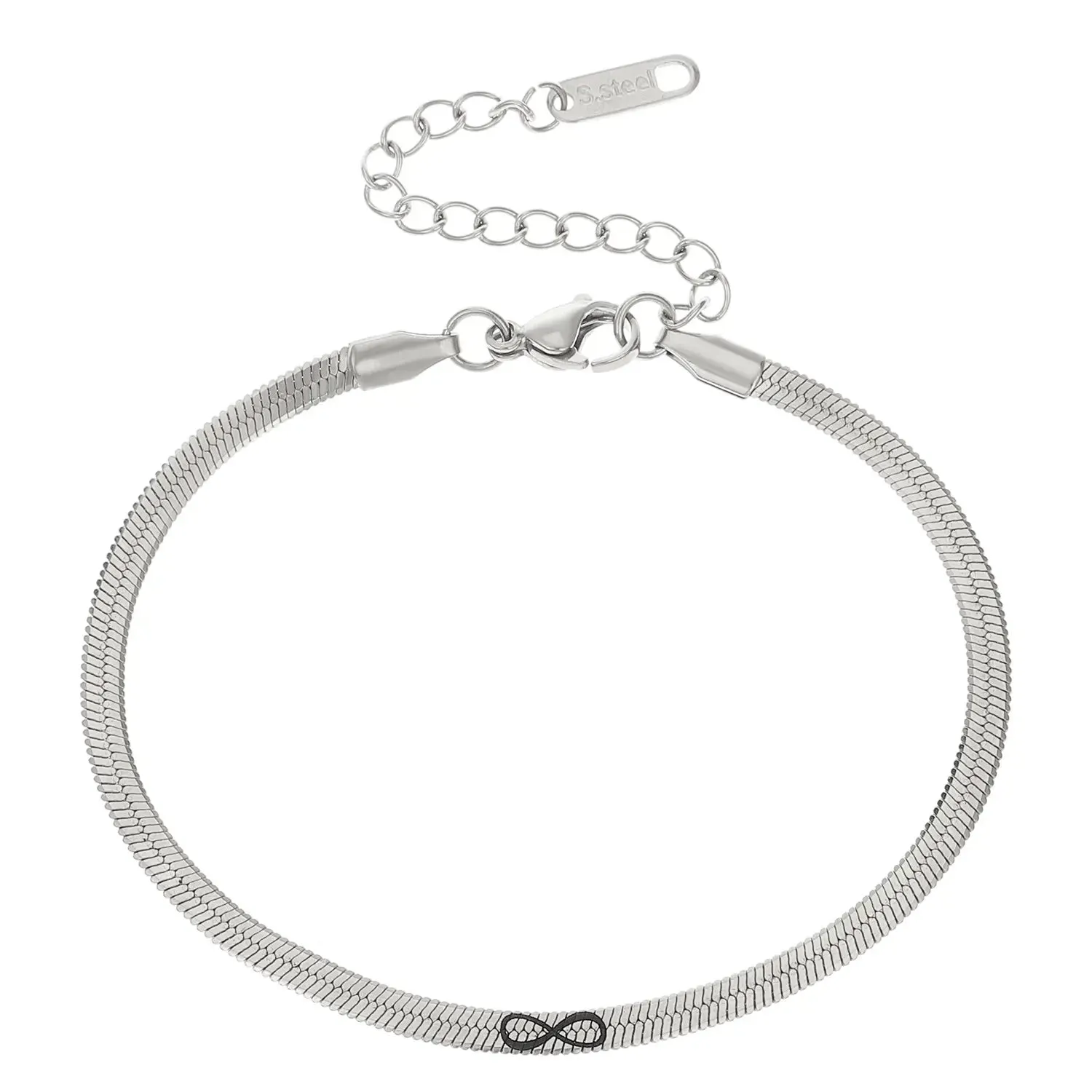 Couple Snake chain Infinity Bracelet Set (Pack of 2)