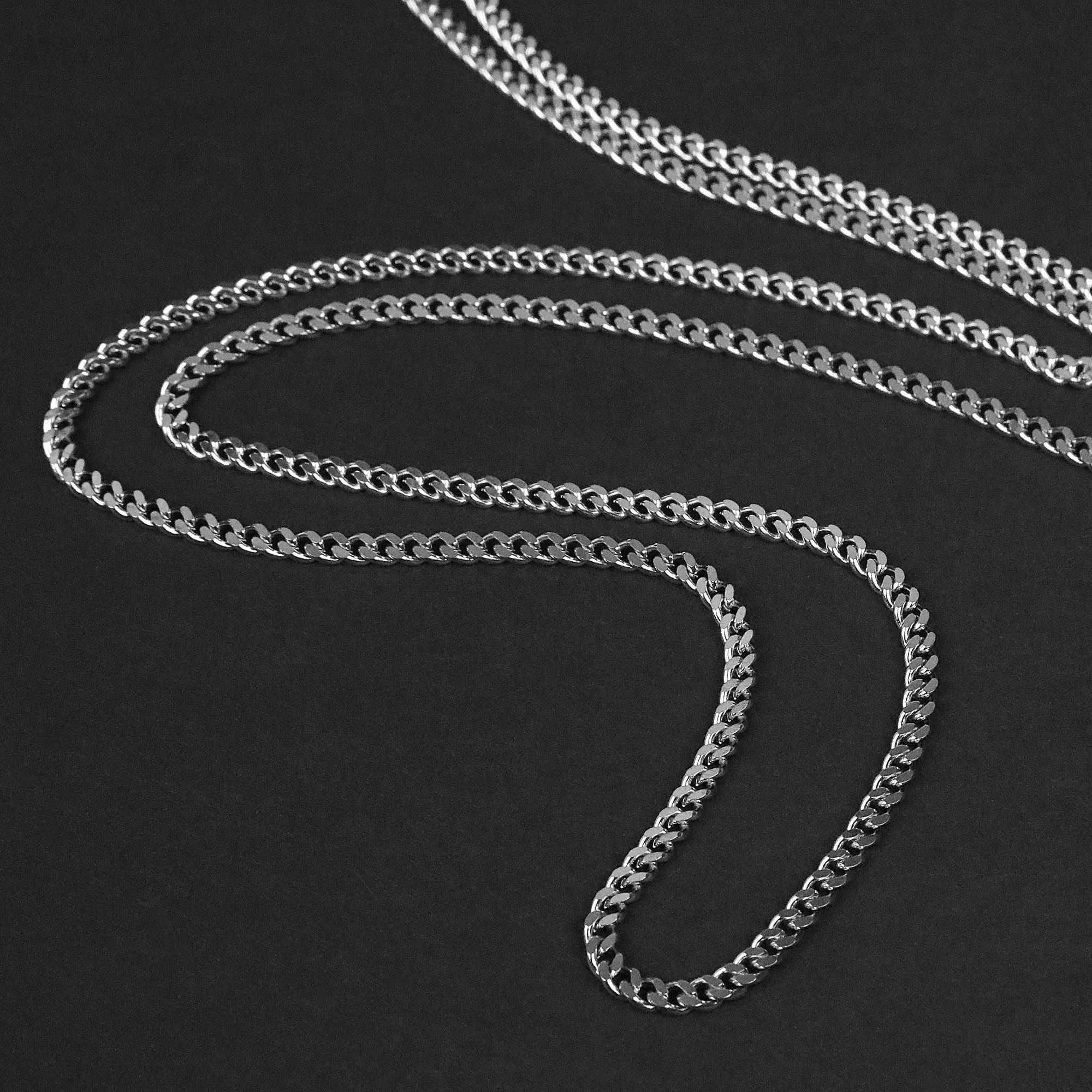 Cuban Chain Necklace - Silver 3mm