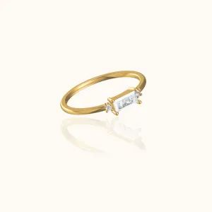 Delicate Baguette White CZ Ring