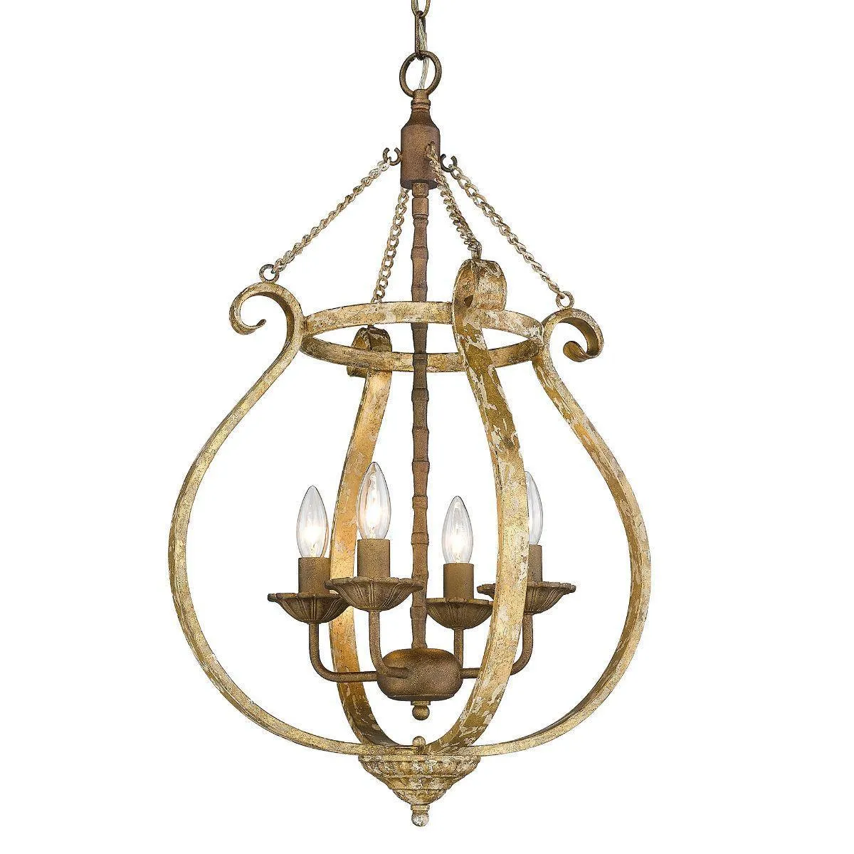 Delphine 29 in. 4 Lights Pendant Light Bronze Finish