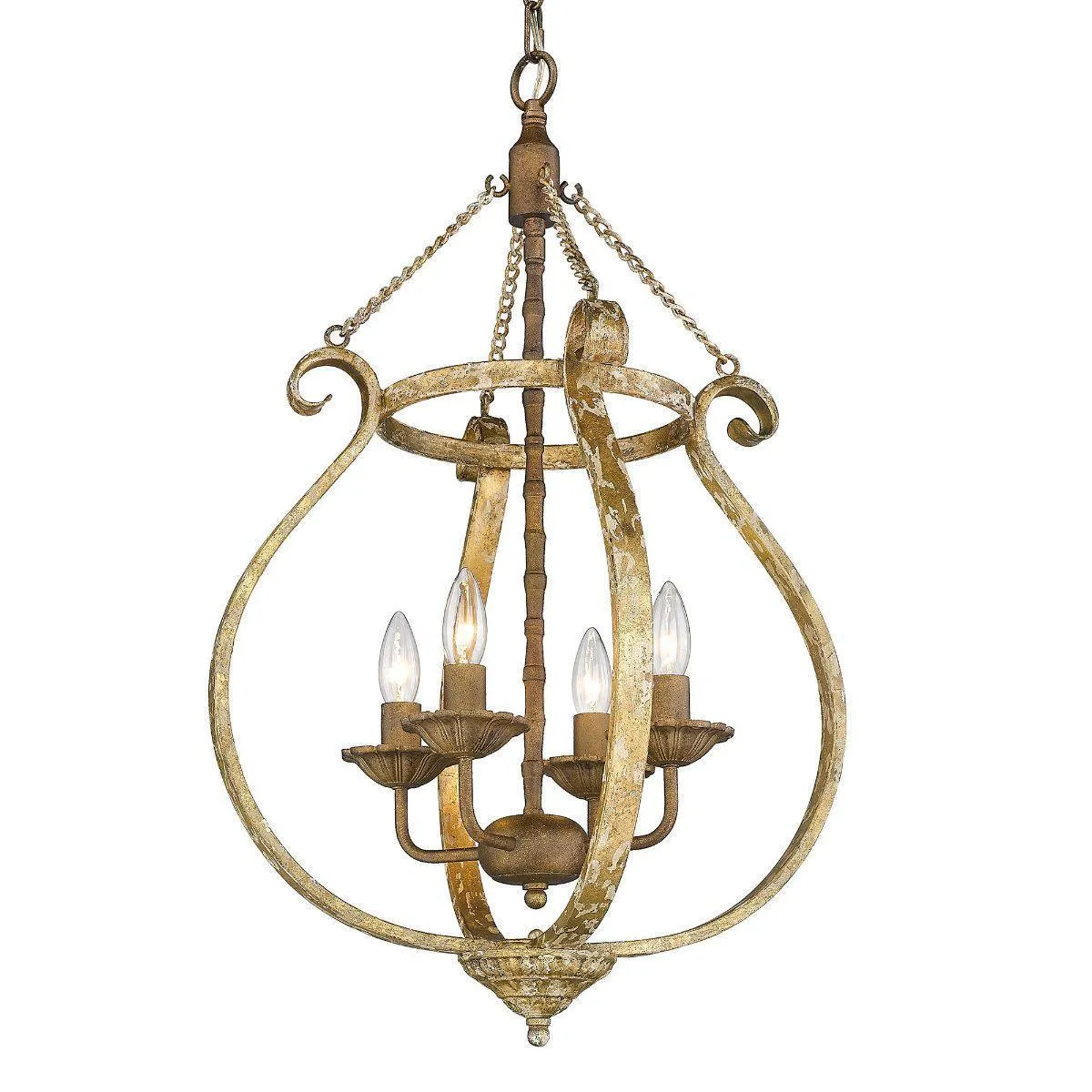 Delphine 29 in. 4 Lights Pendant Light Bronze Finish