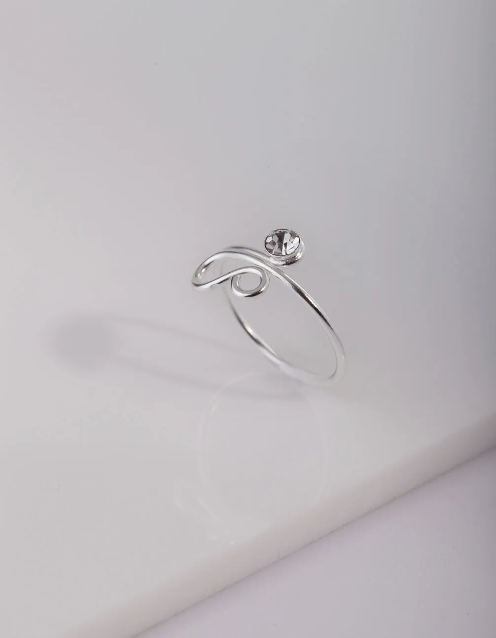 Diamante Swirl Sterling Silver Toe Ring