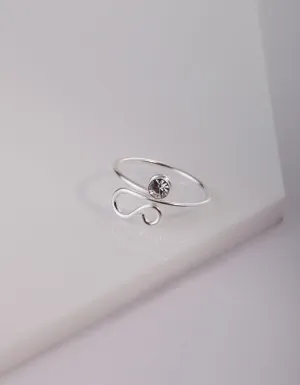 Diamante Swirl Sterling Silver Toe Ring