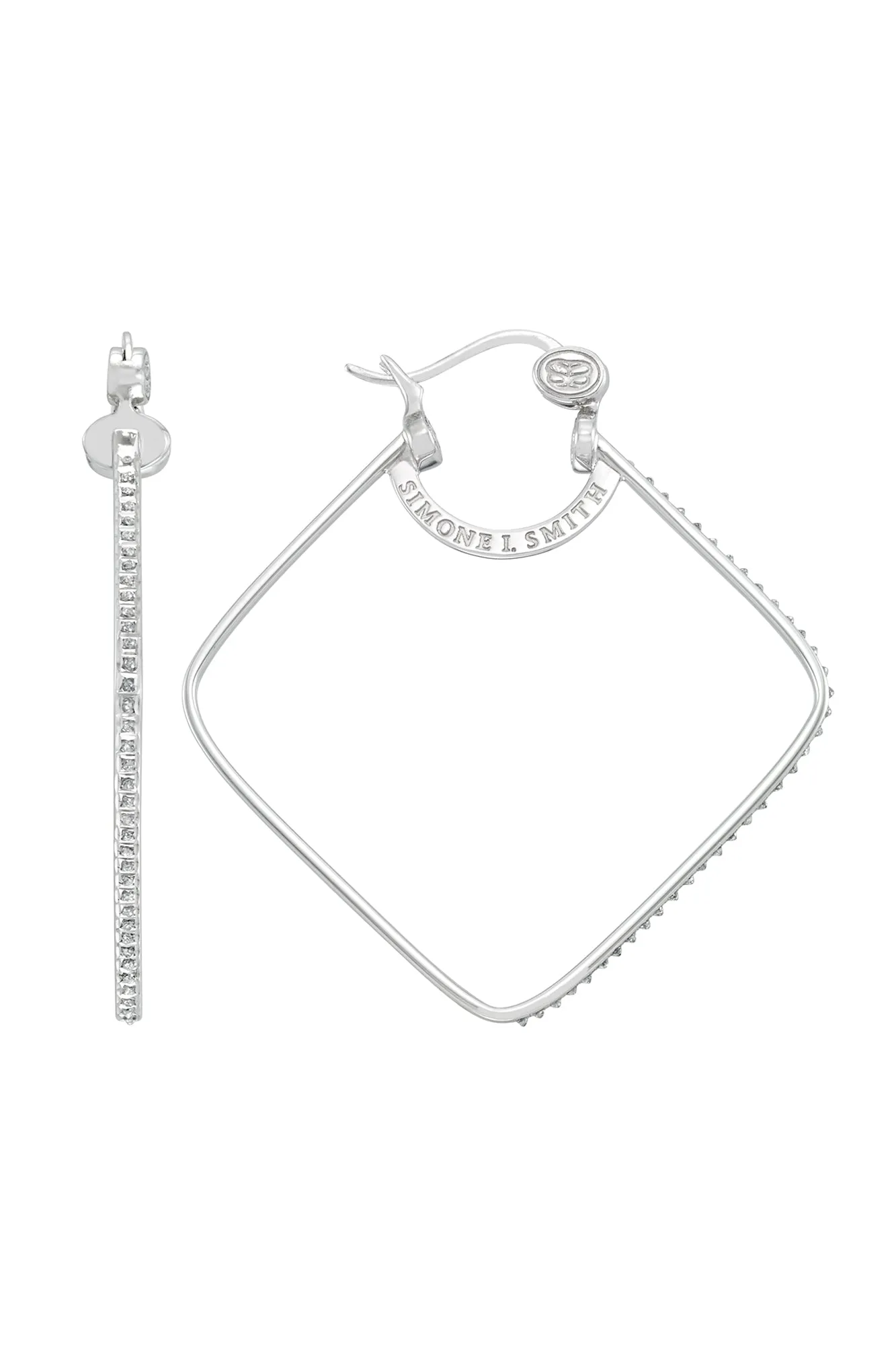 Diamond Ice Hoops with Diamond Embellishments - Large