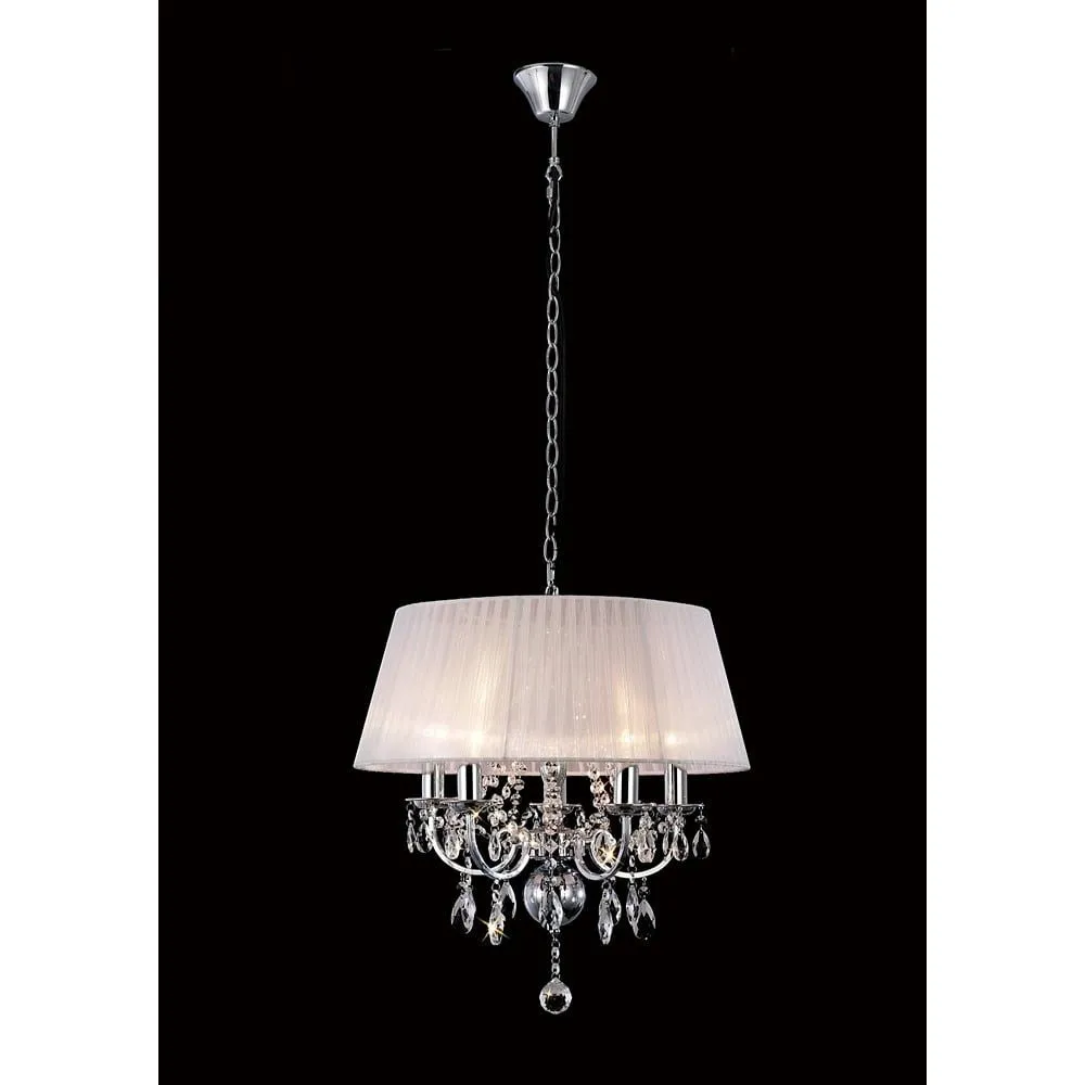 Diyas IL30046 Olivia Pendant White Shade