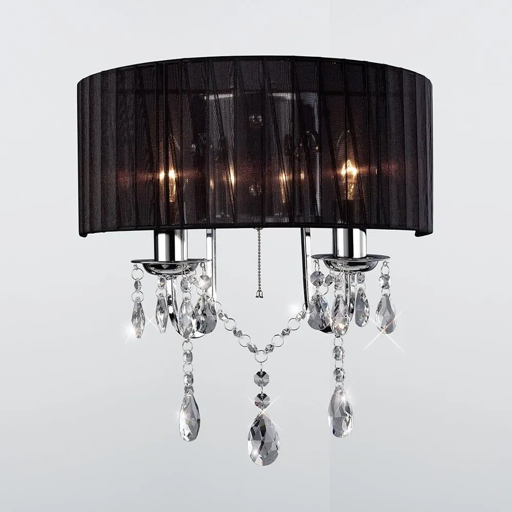 Diyas IL30061/BL Olivia Wall Lamp Black Shade