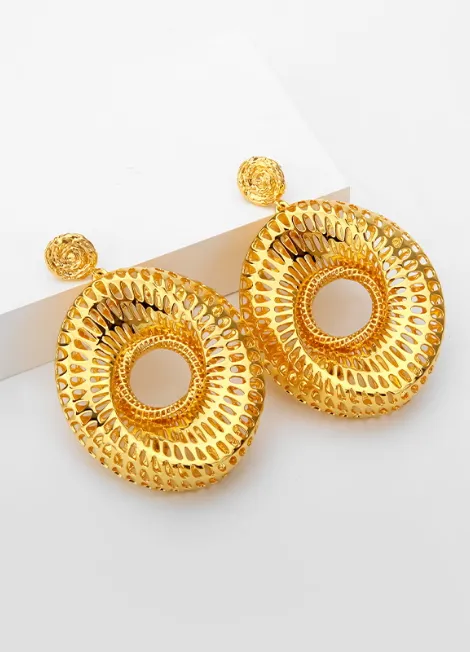 Earrings | Inez Hollow Bold | 18K Gold Plated