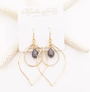 Earrings Kina - black  pearl (E337)