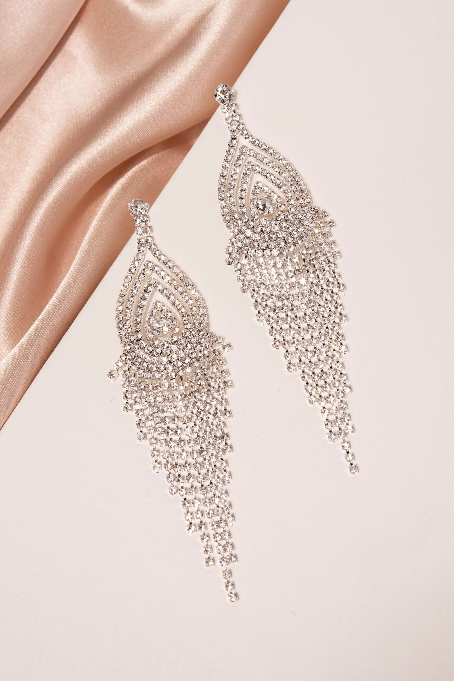 Ellie Glitzy Rhinestone Chandelier Post Earrings