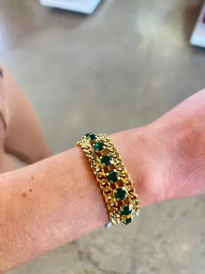 Emerald Maeve Bracelet in Antique Gold