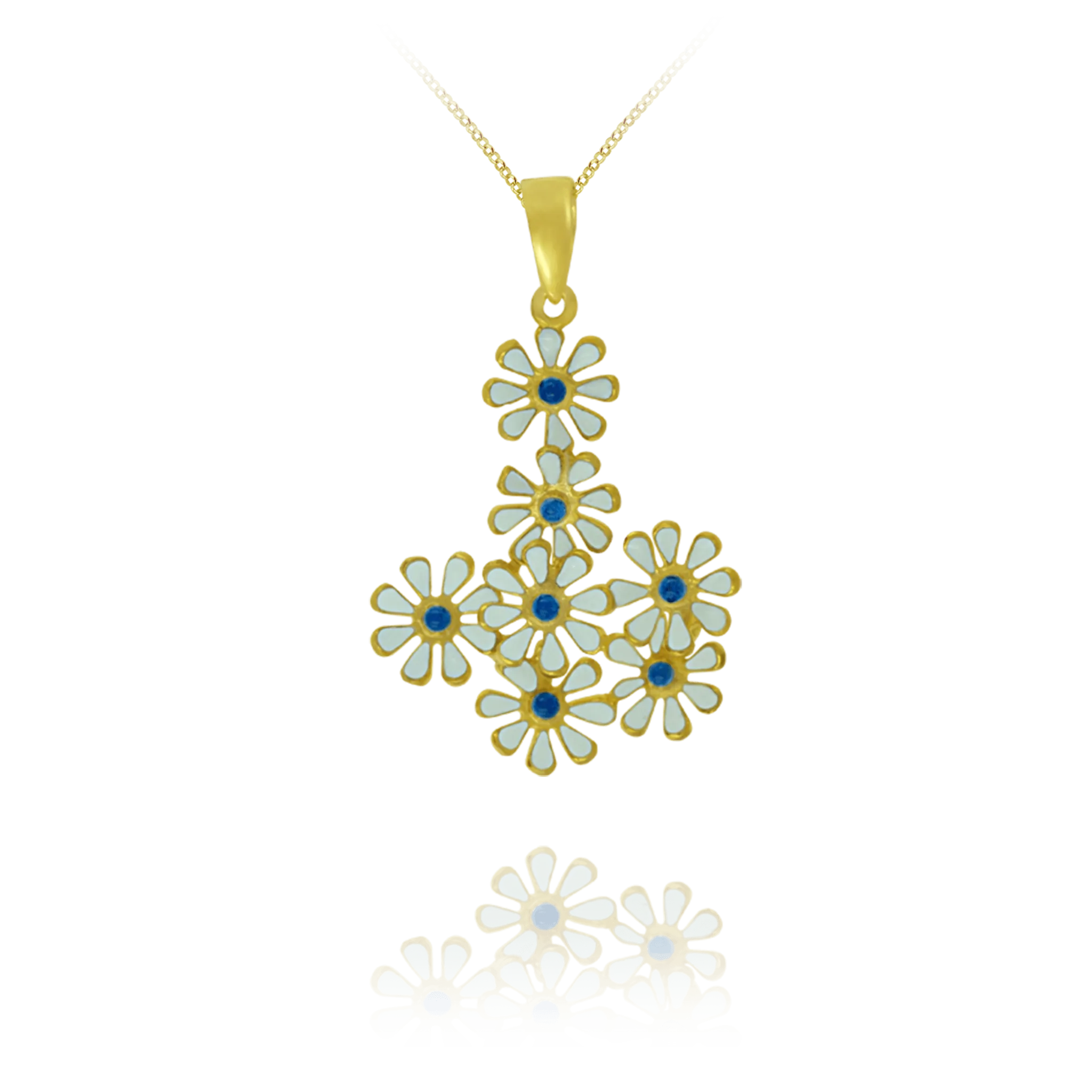 Enamel Daisy Pendant