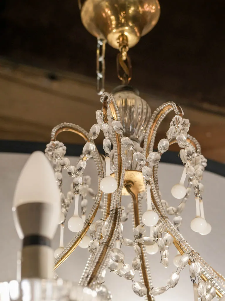 Exquisite antique white teardrop chandelier - 6 lights, 33½ x 21¾"