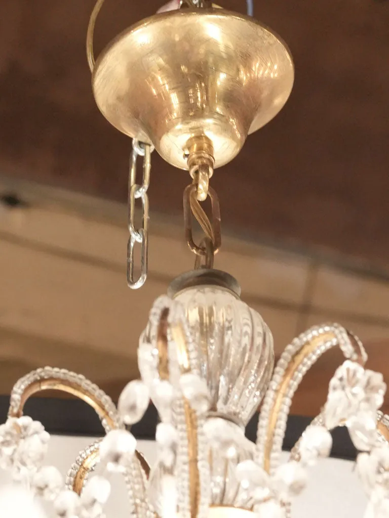 Exquisite antique white teardrop chandelier - 6 lights, 33½ x 21¾"