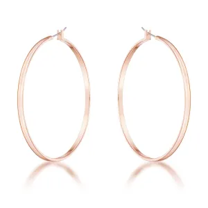 Flavila Classic Rose Gold Large Hoop Earrings