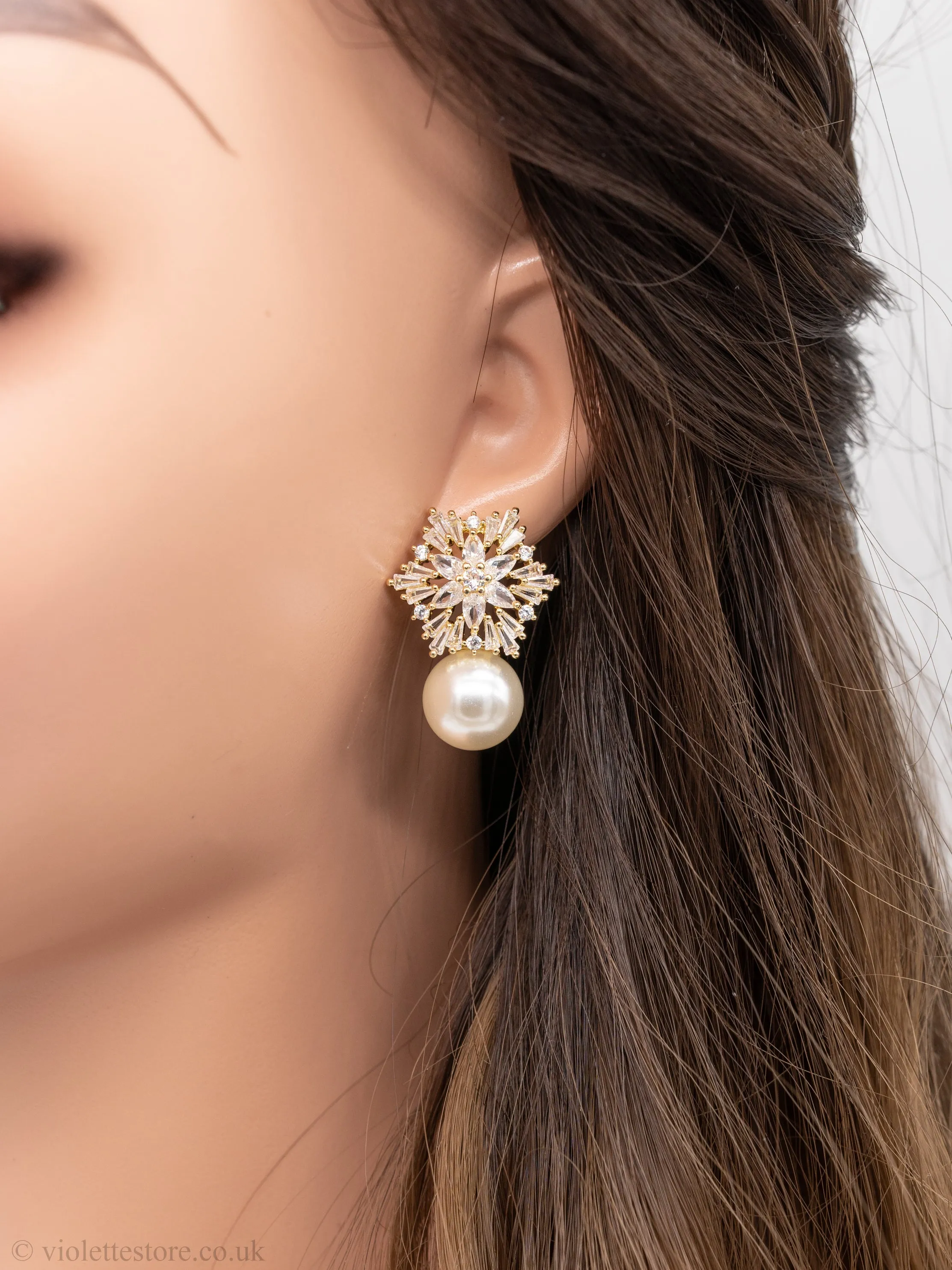 Flora CZ Stud Earrings