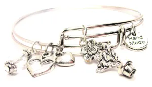 Flower Pot Expandable Bangle Bracelet Set