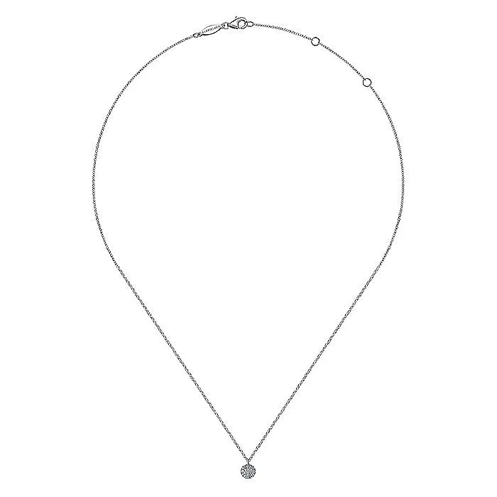 Gabriel & Co. White Gold Diamond Disc Necklace