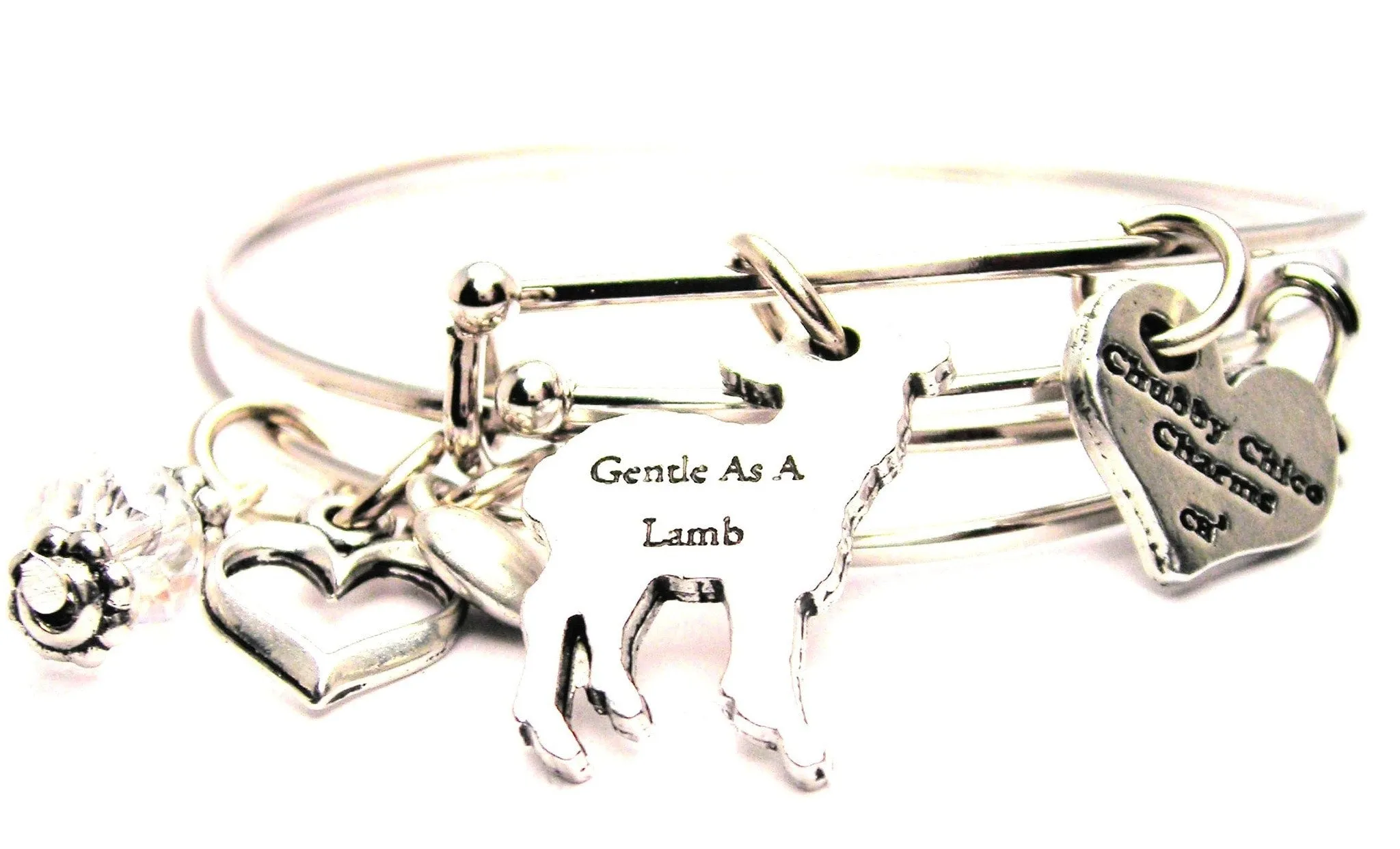 Gentle As A Lamb Expandable Bangle Bracelet Set