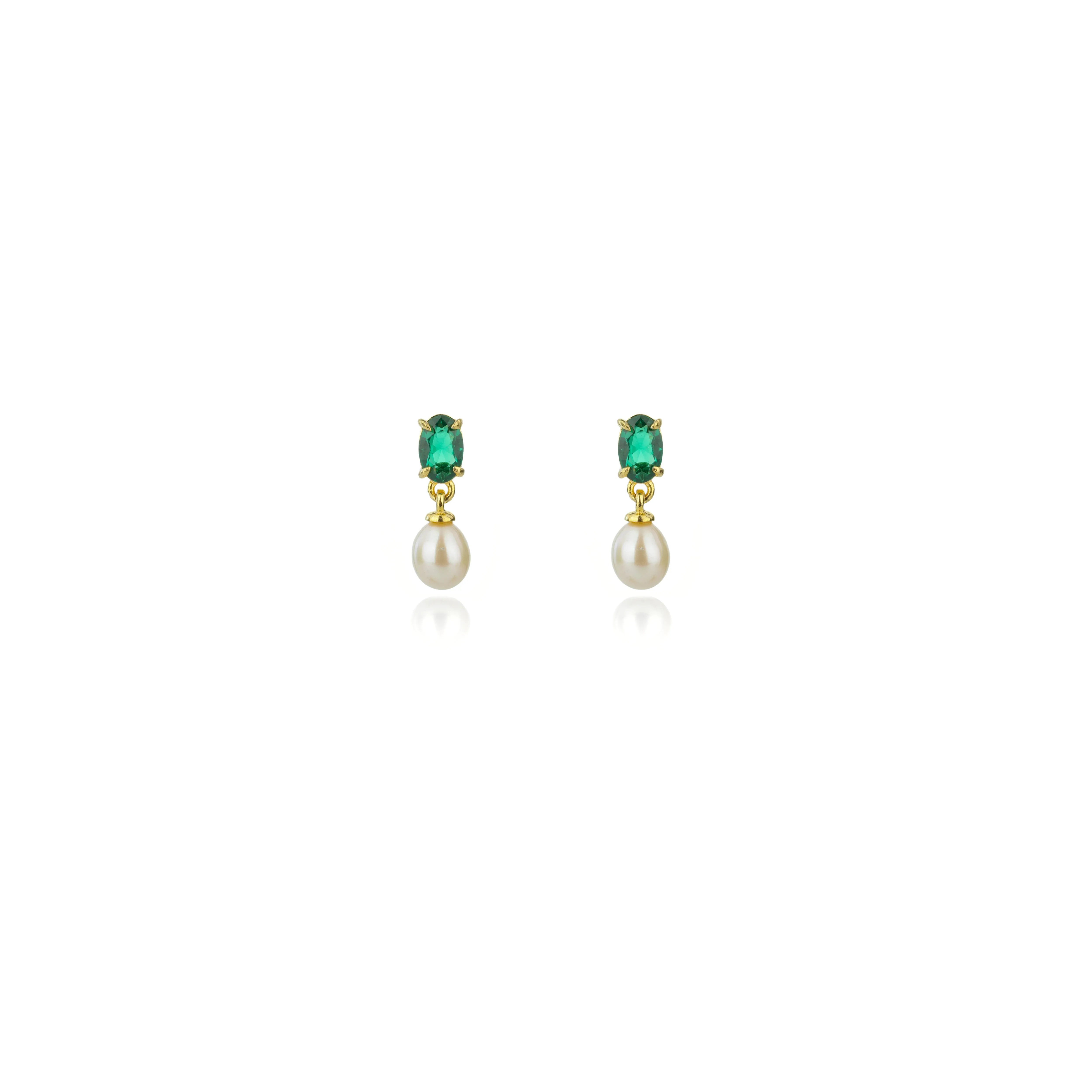 Georgini Oceans Whitsundays Earrings- Green/Gold