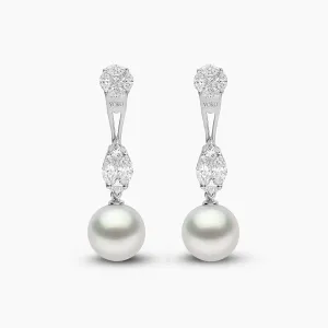 Glitz 18K Gold South Sea Pearl and Diamond Drop Earrings