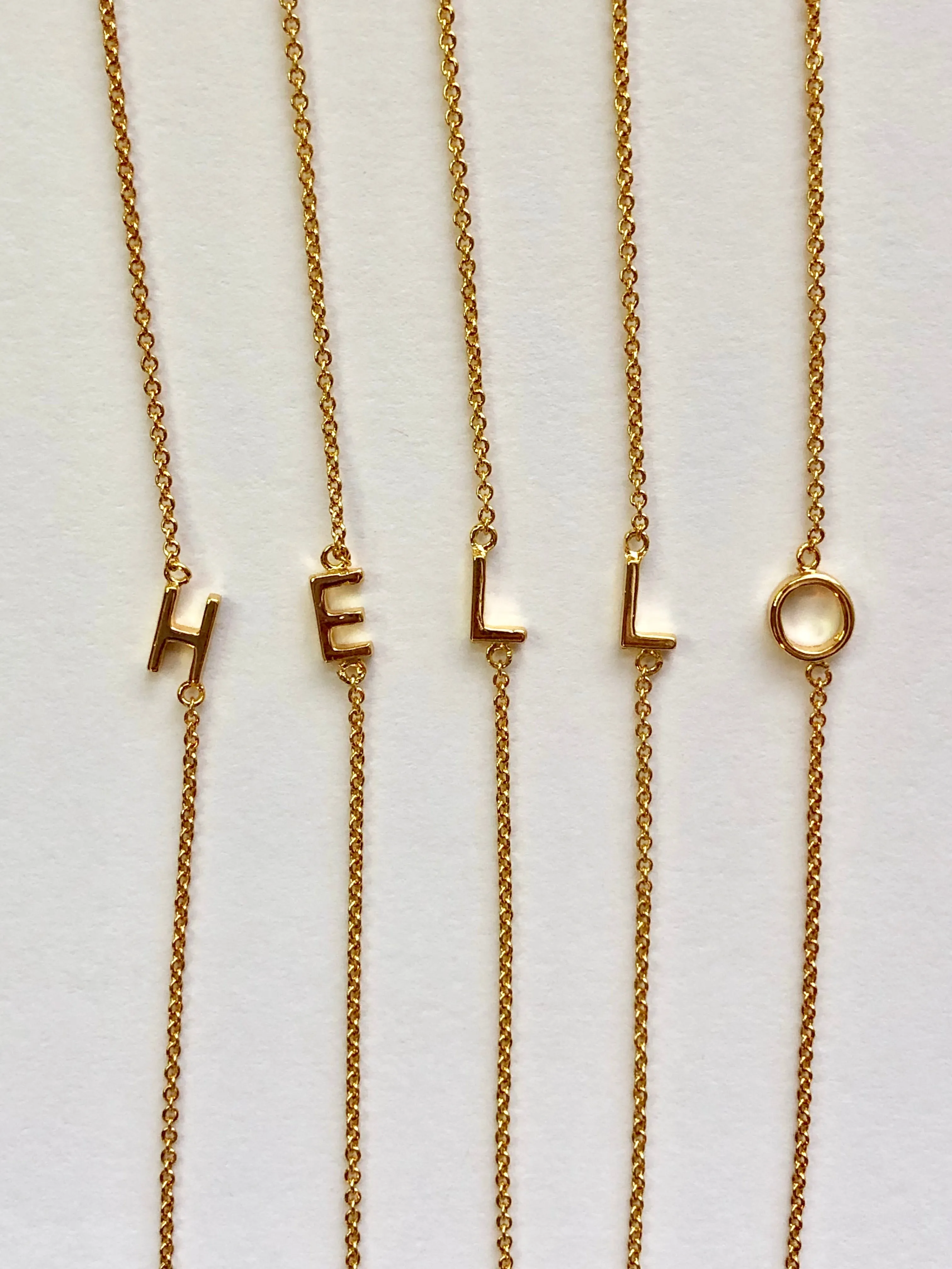 Gold Dipped Mini Sideways Letter Necklace