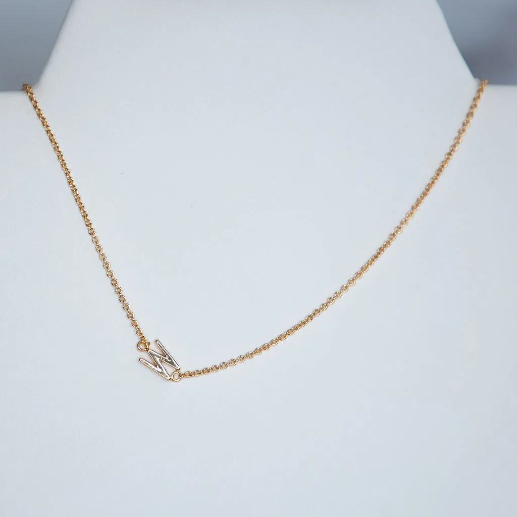 Gold Dipped Mini Sideways Letter Necklace