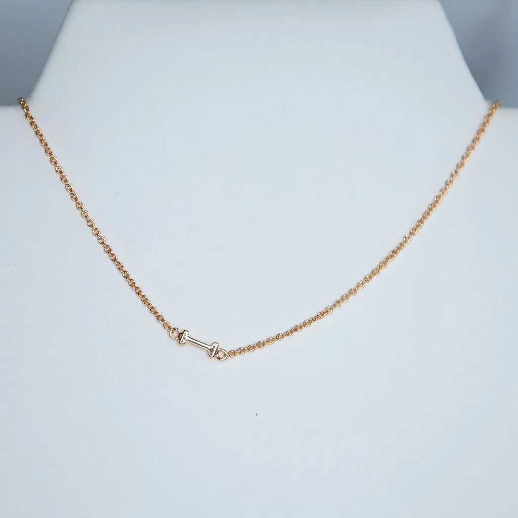 Gold Dipped Mini Sideways Letter Necklace