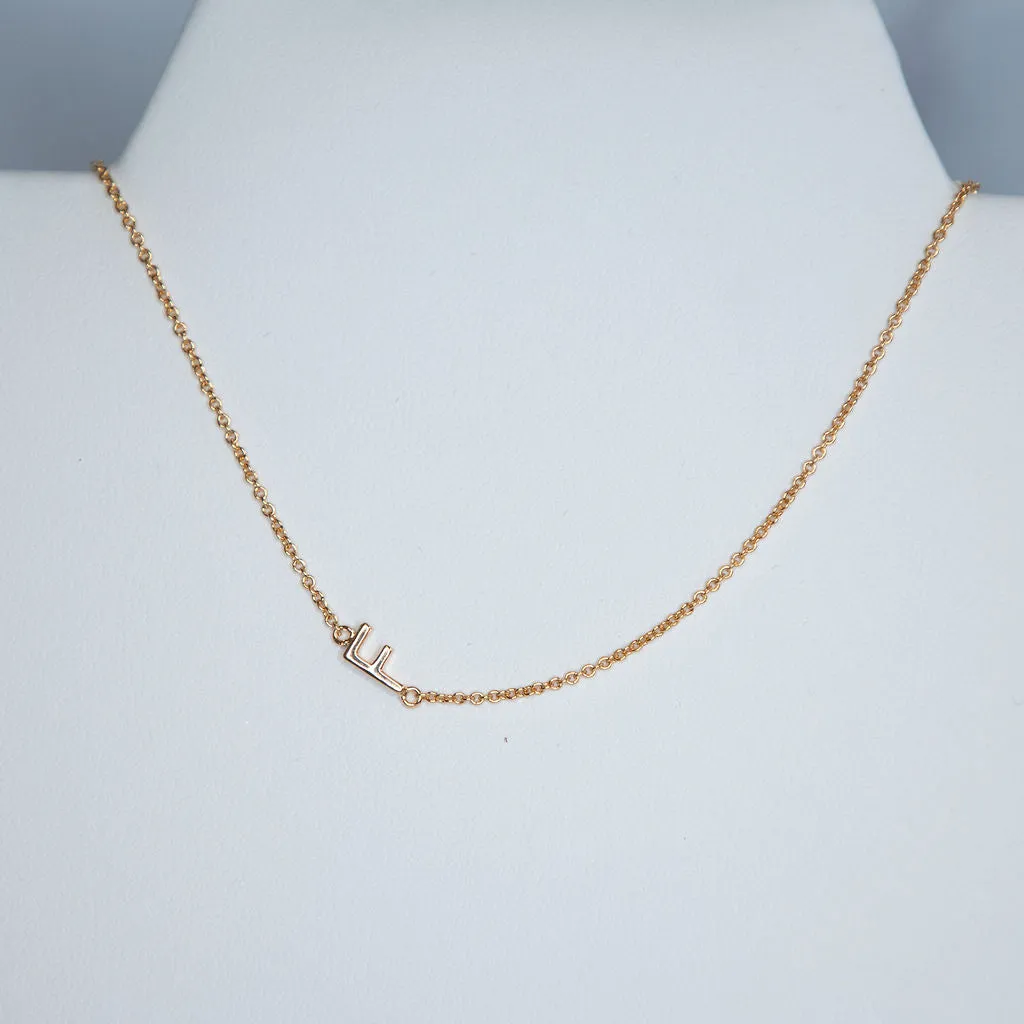 Gold Dipped Mini Sideways Letter Necklace