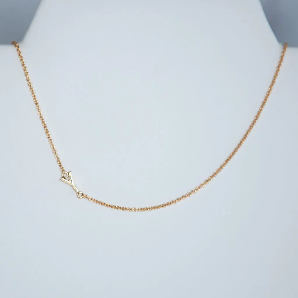 Gold Dipped Mini Sideways Letter Necklace