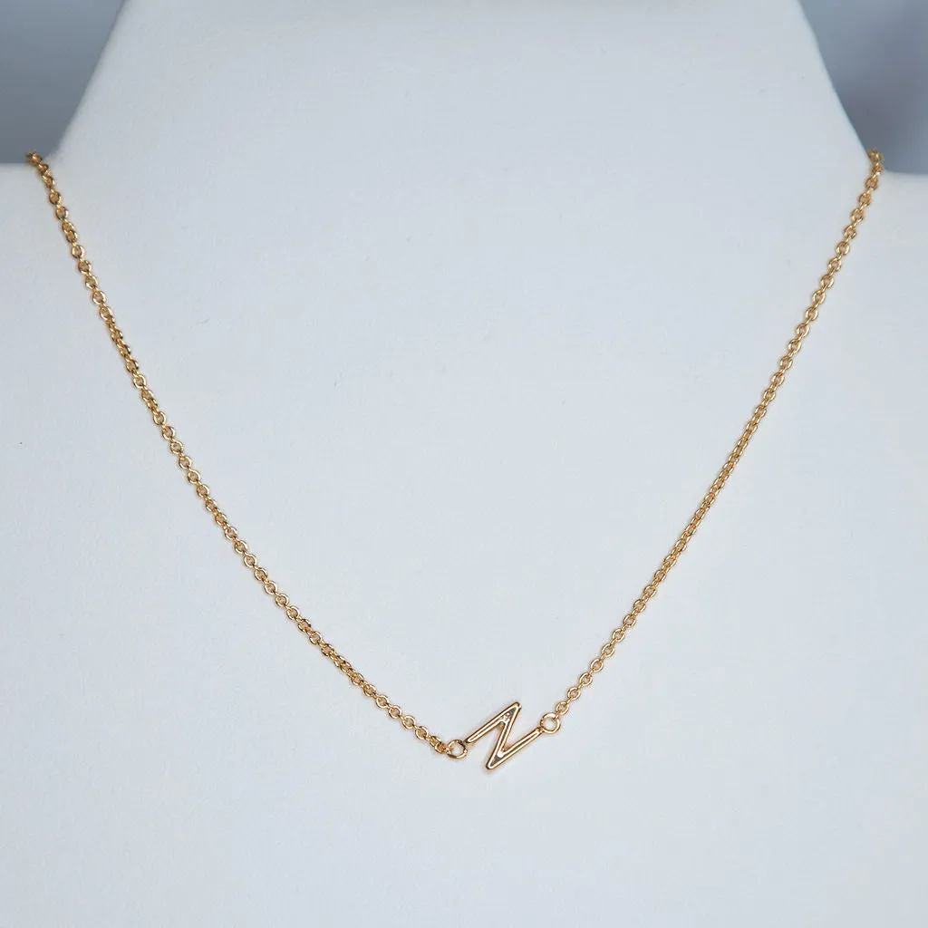 Gold Dipped Mini Sideways Letter Necklace