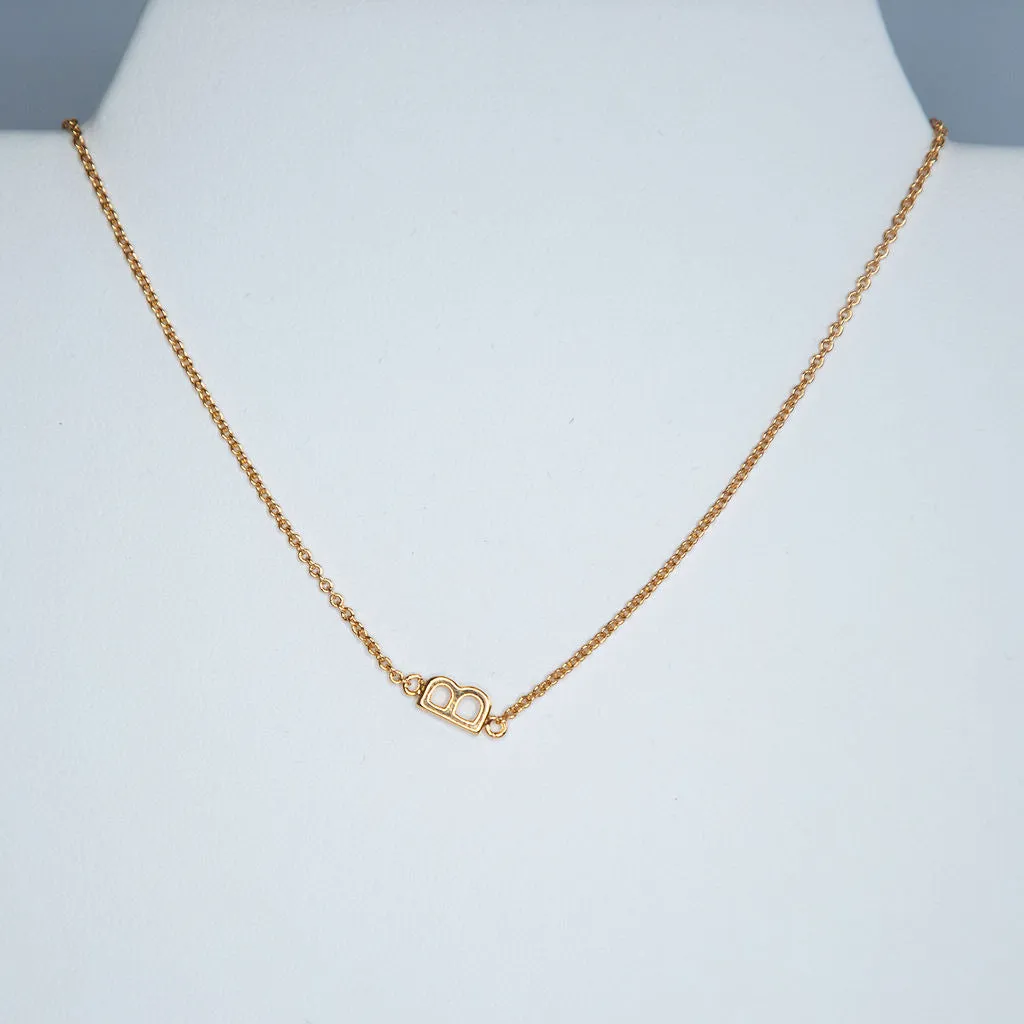 Gold Dipped Mini Sideways Letter Necklace