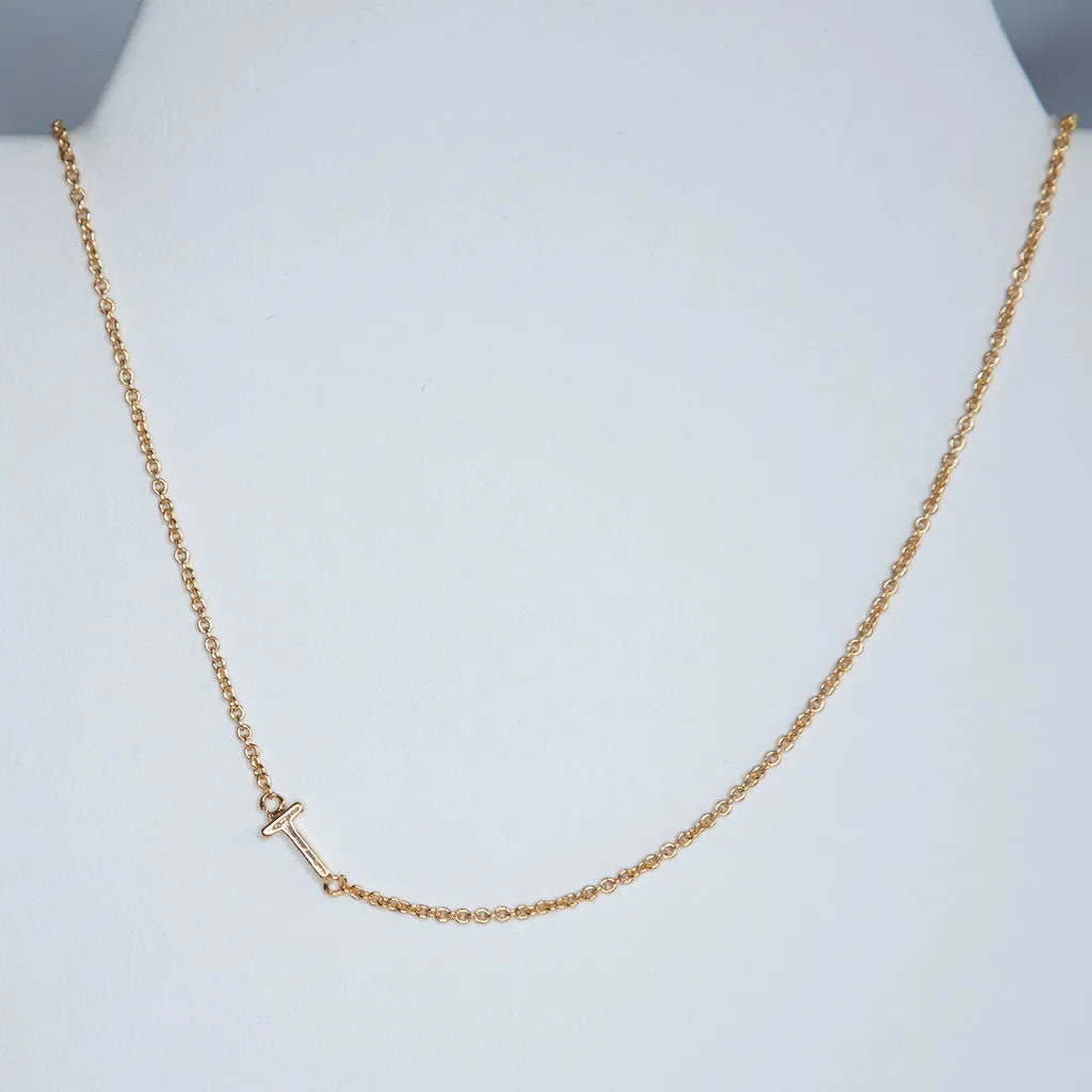 Gold Dipped Mini Sideways Letter Necklace