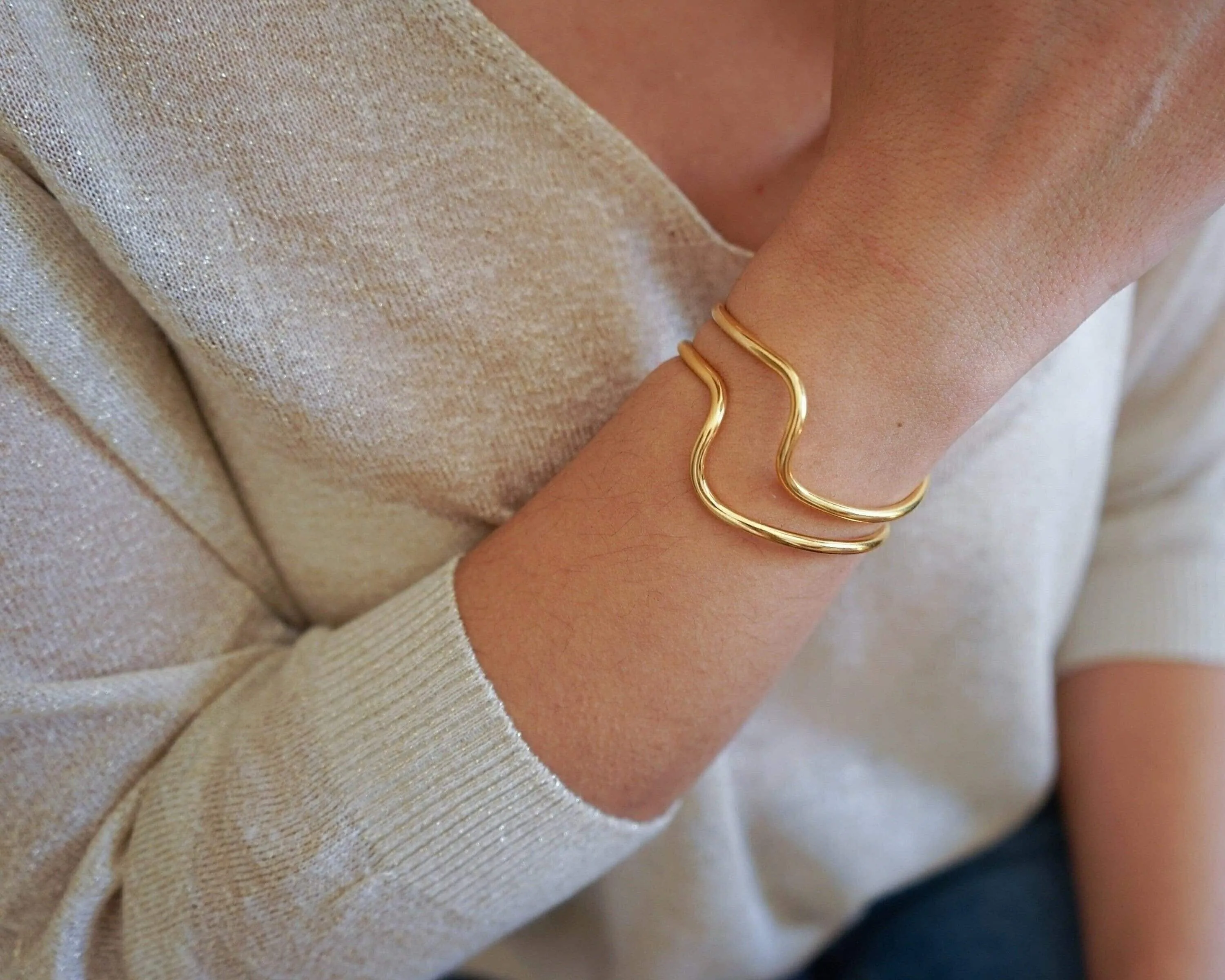 Gold Wave Cuff