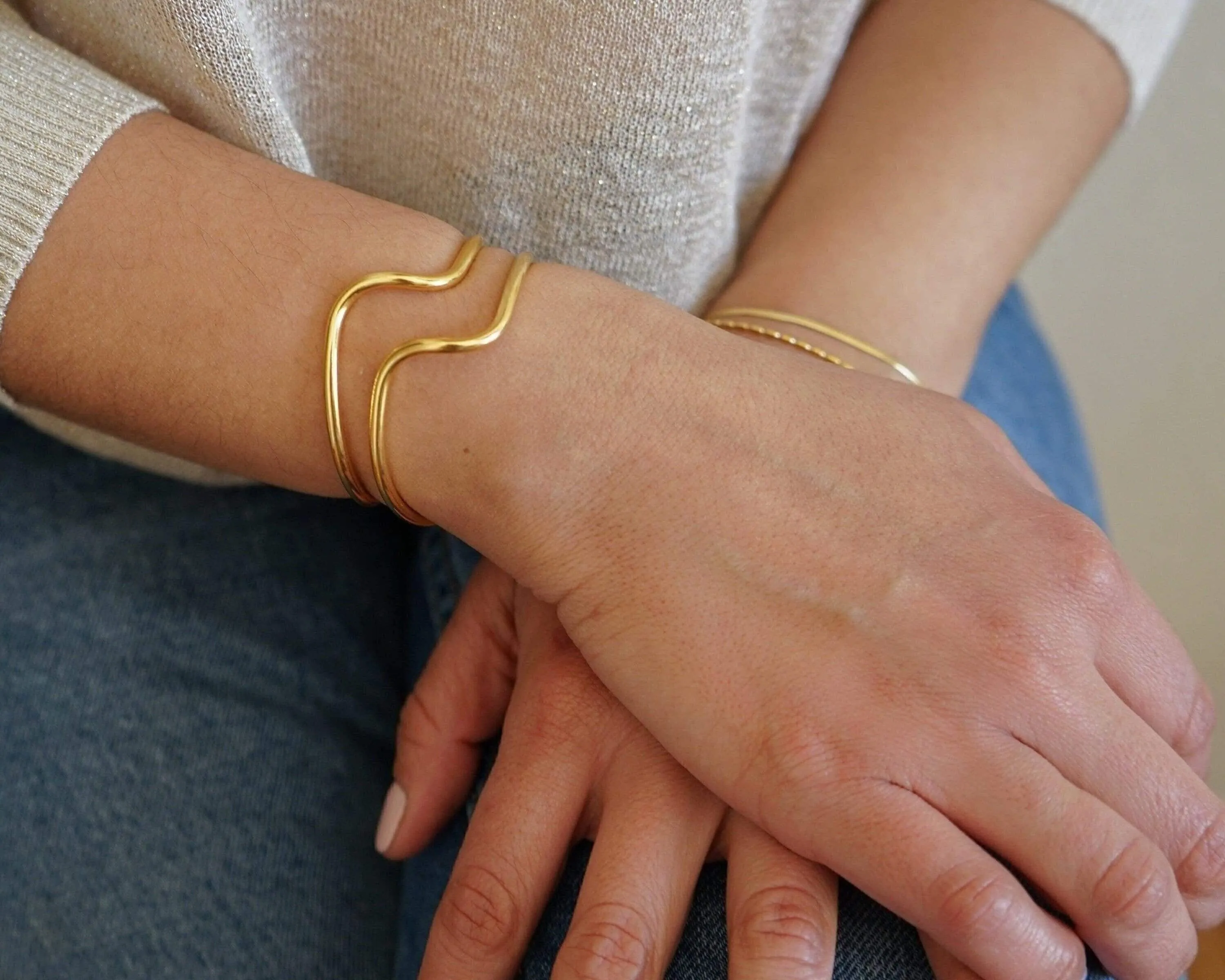 Gold Wave Cuff